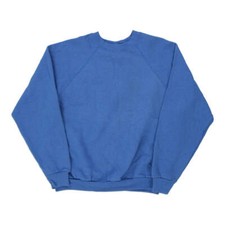 Made in USA Blank Basics Sweatshirt - Large Blue Cotton Blend