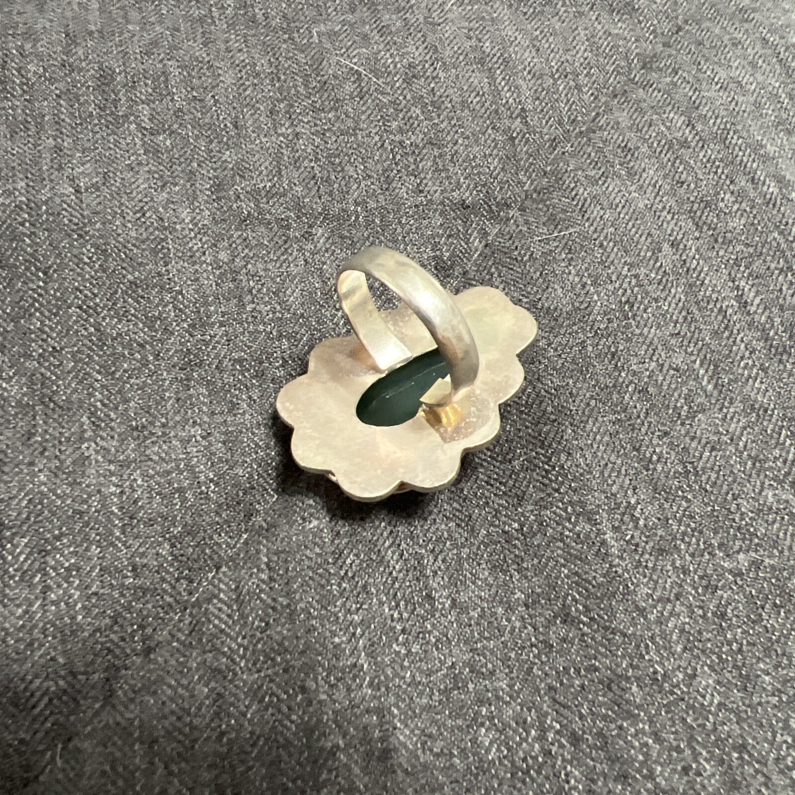 Sterling Silver  Pear Shape Ring Large Chrysopras… - image 5