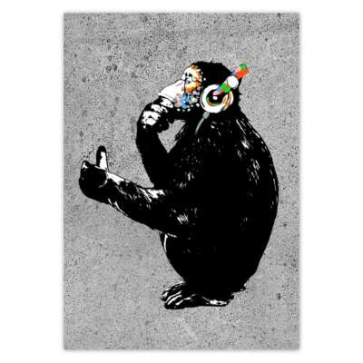 Poster WandTattoo Sticker Aufkleber DJ Monkey Nr. H8844_PLNS