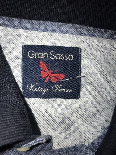 GRAN SASSO Vintage Denim Golf Shirt MADE IN ITALY Men LARGE (50) Cotton NEW N/T - Picture 3 of 8