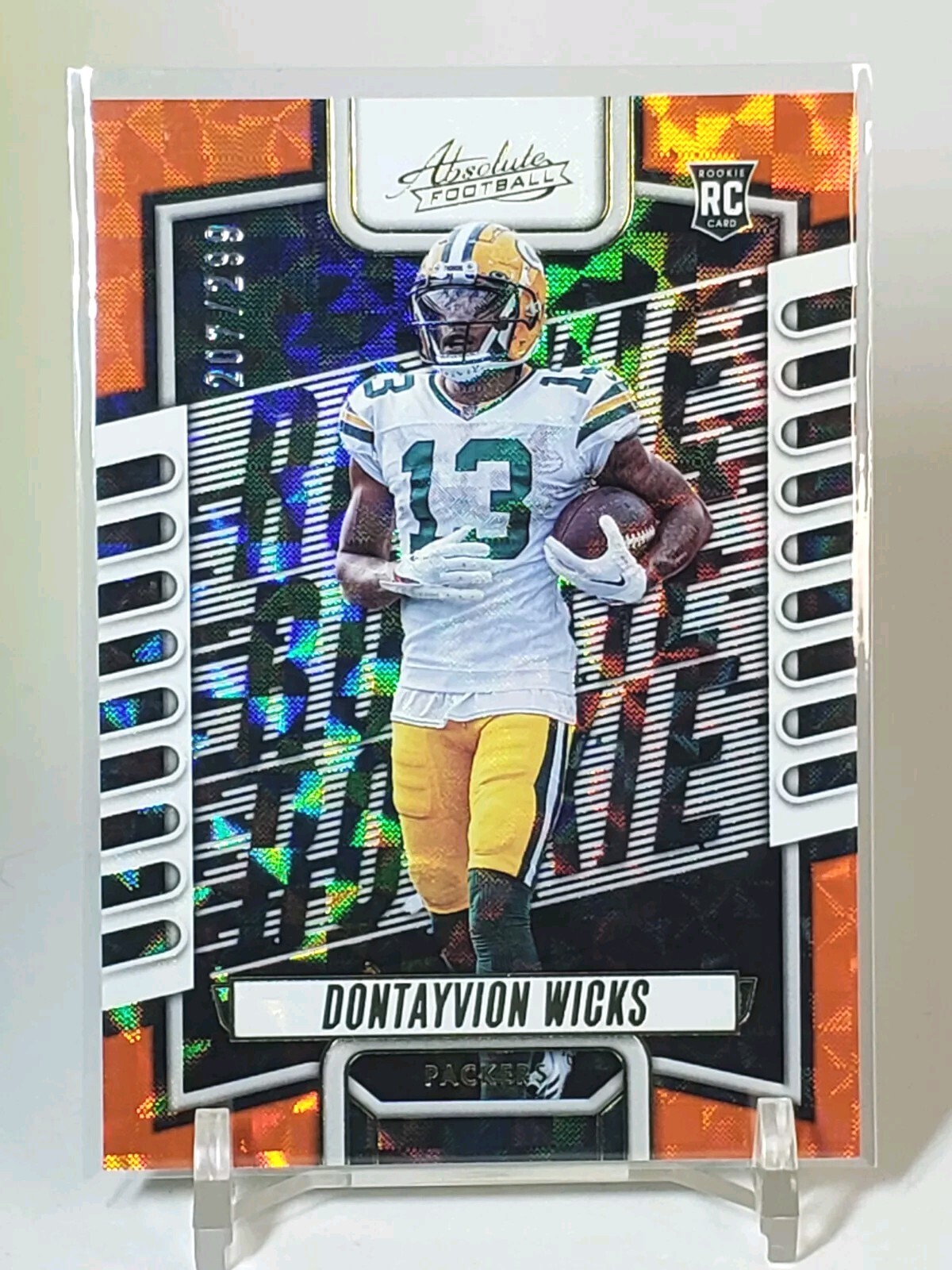 Dontayvion Wicks RC /299 Orange Hyper #199 Panini Absolute 2023