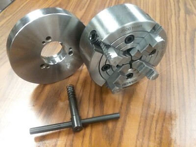 6'' 4-JAW LATHE CHUCK w independent  jaws w D1-3 adapter semi-finished #0604F0 