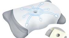 White/Gray Cervical Neck Hollow Contour Pillow Cooling Breathable Pillowcase NEW