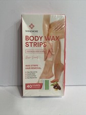 SHINEMORE Body Wax Hair Removal Strips For Face  Body 40ct Exp. 2/15/26