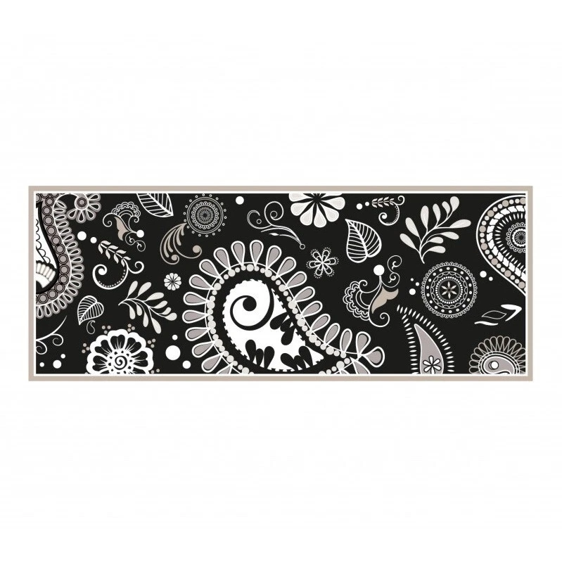 Tappeto Bagno Cucina Letto 180 x 58 cm Rettangolare BRANDANI Shanti Nero in PVC, fotografia 4 di 5