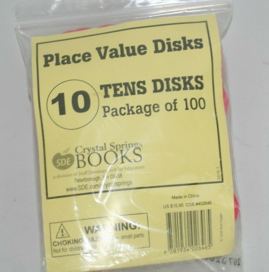 Singapore Math Manipulatives Place Value Disks Set of 100 Tens