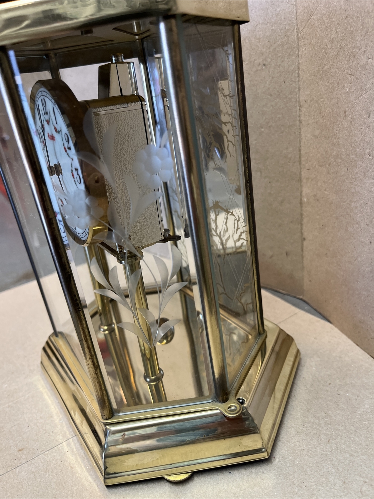 VINTAGE BATTERY KUNDO ANNIVERSARY CLOCK (Missing Pendulum For Parts Or