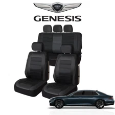 For All Genesis full interior seat cover kit 9pcs for 5 seats black