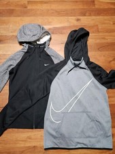 2 Womens Nike Hoodies Black N Gray Therma-fit Dri-fit, XS/Small