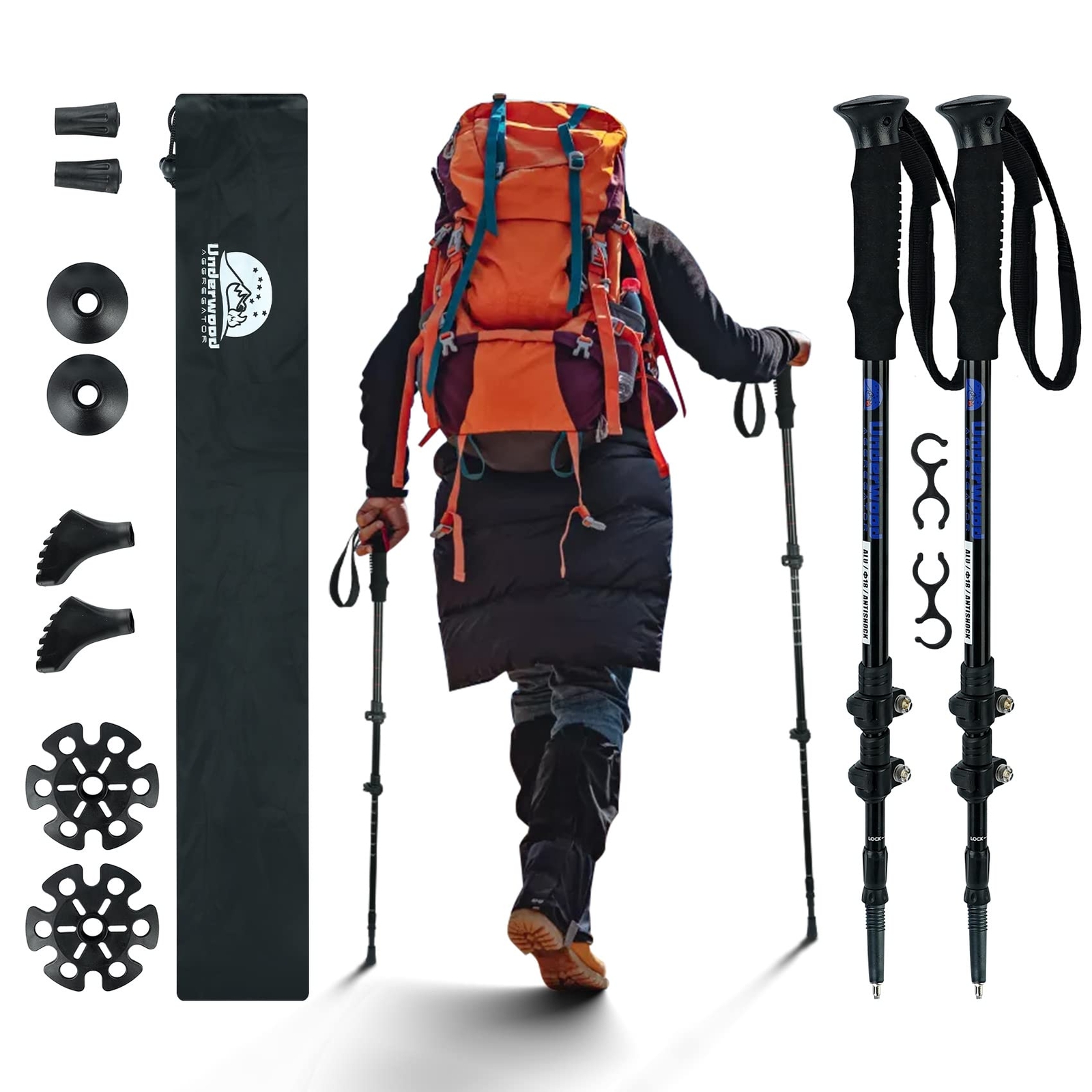 Bastoni da Nordic Walking per Trekking, Bastone da Trekking Telescopico 2 (k4n)