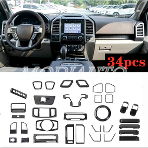 34*For Ford F150 2015-2020 ABS Carbon Fiber Interior Full ...