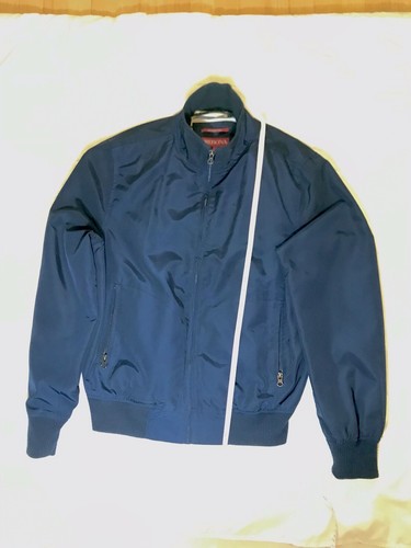 Merona Navy Vintage Mock-Neck Sport Bomber Jacket - Size M - Picture 2 of 8