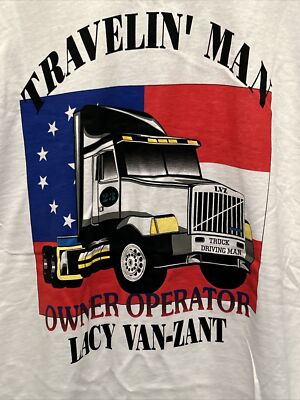 TRAVELIN' MAN LACY VAN-ZANT Owner Operator Graphic Tee Men's Size