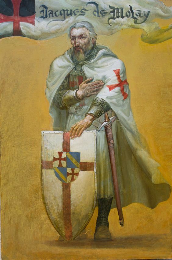 Toile Templier Jacques de Molay 50X70 CM - Idée Cadeau Idéale pour Passionné d'Histoire