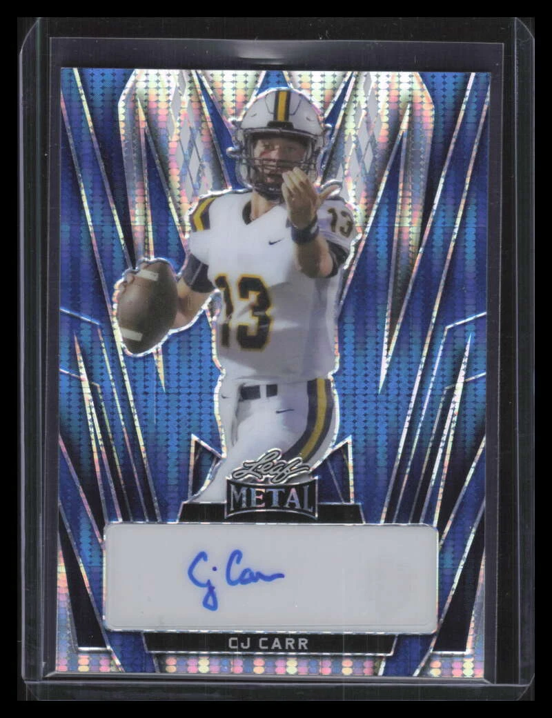 2024 Leaf Metal Autographs Pulsar Blue BACJC CJ Carr Rookie Auto 3/4
