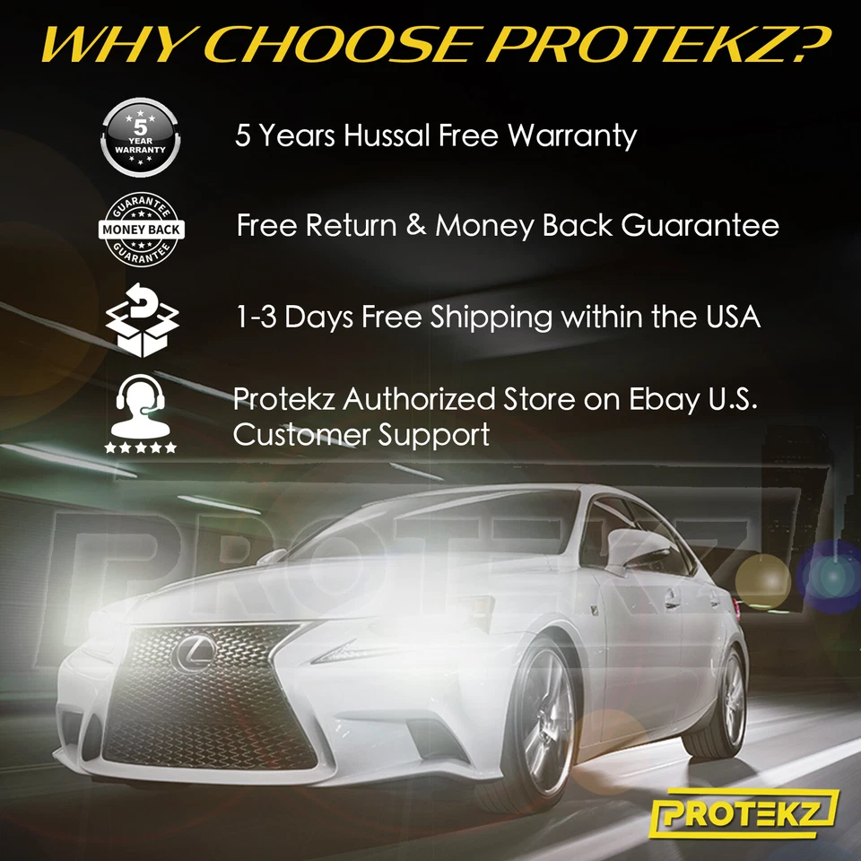 LED Fog Light Kit Protekz H11 6000K Bulbs for 2004-2012 Audi S4 - Image 2 of 4