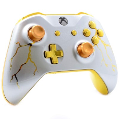 Gold Thunder" UN-MODDED Custom Controller Compatible With Xbox One S/X Unique Design (with 3.5 Jack - Foto 2