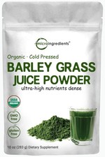 Micro Ingredients Organic Barley Grass Juice Powder, 10 Ounce, Cold Pressed, ...