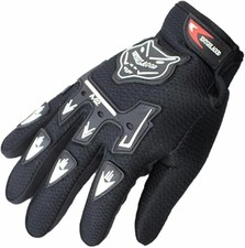 Black Kids Youth Bike Gloves Children Motorcycle Full Finger Gloves for MX Motor