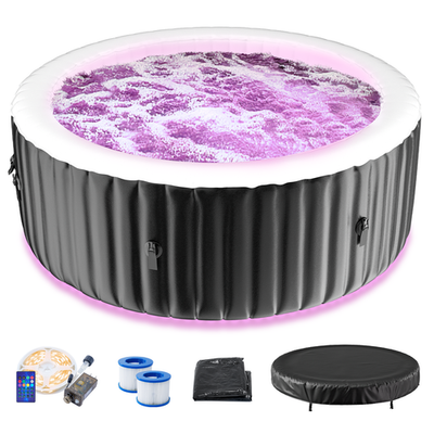 #ad #ad NAIZEA Inflatable Hot Tub with LED Lights 4 Person Blow Up Portable Hot Tub Spa $428.99