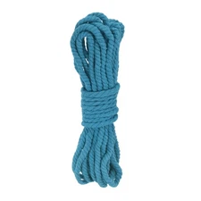 0.3" 25 Feet Macrame Cord, Cotton Cord Rope String 3 Strands Lake Blue