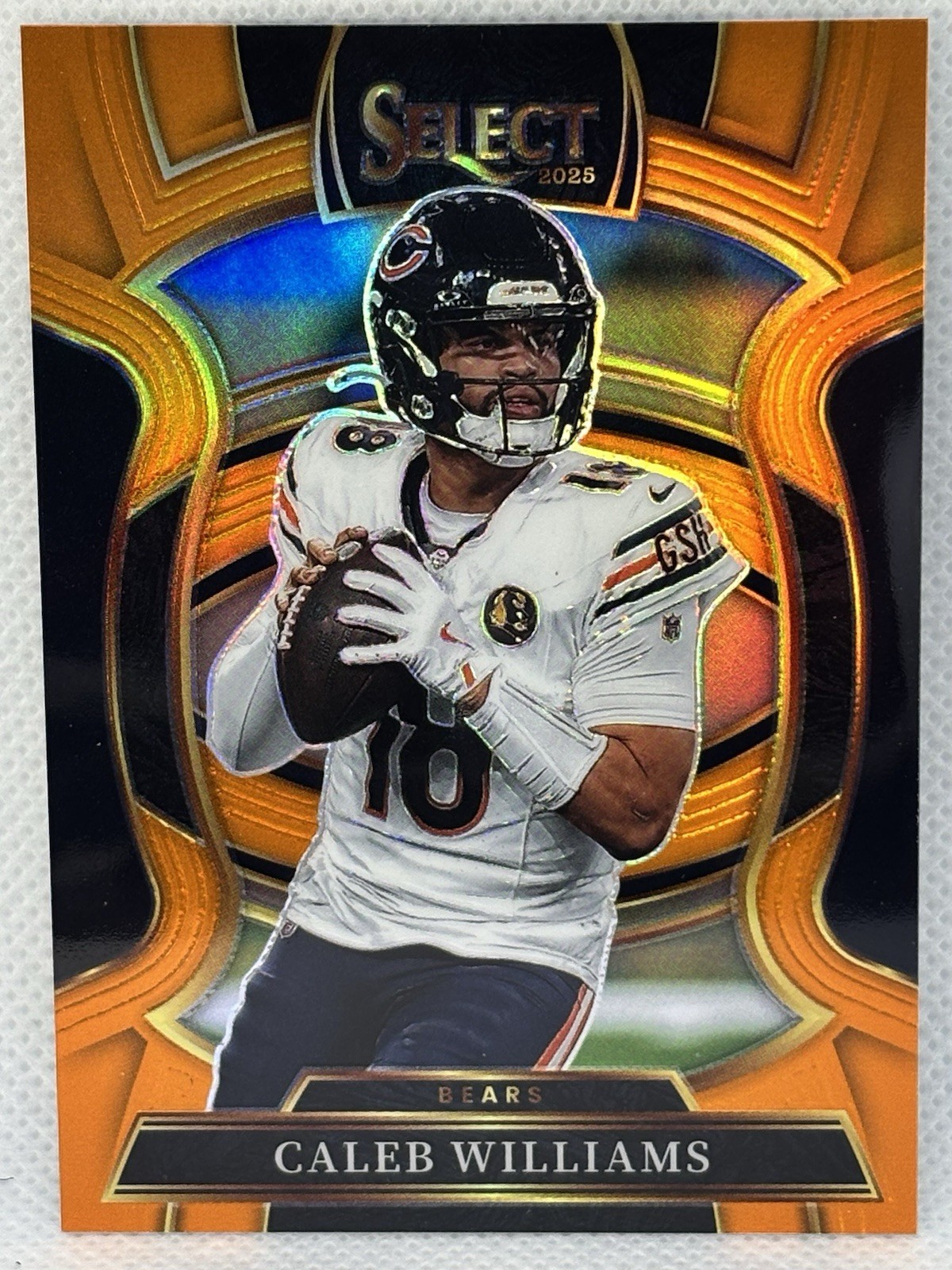 Caleb Williams /49 Orange Prizm 2025 Panini Select Concourse Bears Color Match