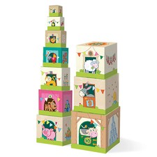 HABA On the Farm Stacking  Nesting Cubes   10-Piece Award-Winning Toddler Toy