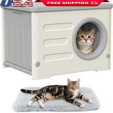 Outdoor Cat House Waterproof Windproof Stackable Indoor Shelter Cozy Space New