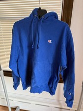 Champion Reverse Weave Hoodie Royal Blue Men's Sz Medium GREAT CONDITION