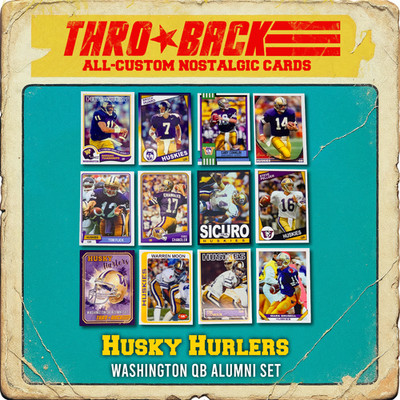THROBACK custom Football 12- Card SET Washington Huskies Moon Flick Huard