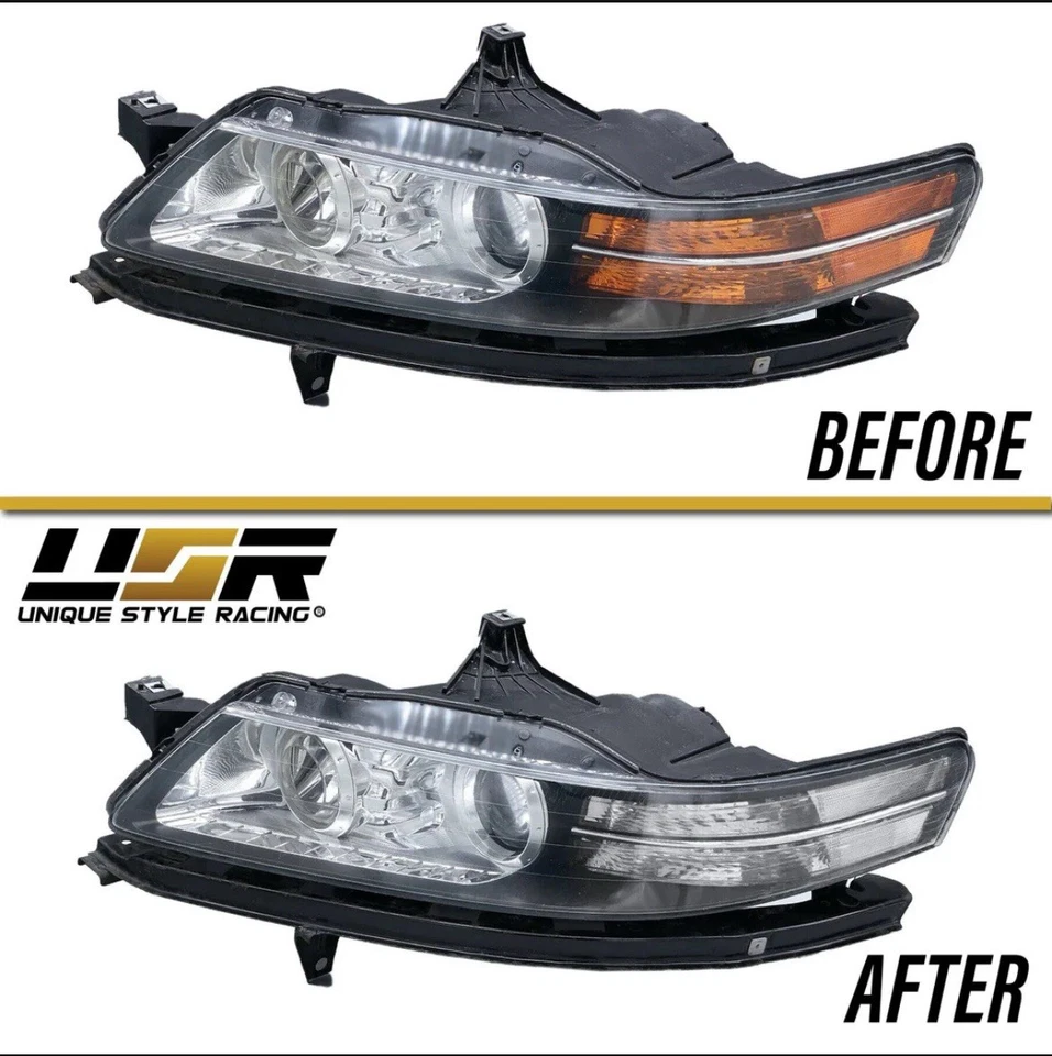Juego de pares de difusores de faros transparentes para reflectores de esquina Acura TL 2004-2008 Foto 3 de 4