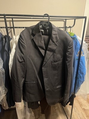  ️ 2 Italian-Style Grey And Blue Pinstripe Suit (Large)   Tailored Look,  $150
