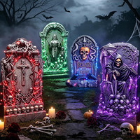 4 StüCk Halloween Grabsteine Deko Outdoor Garten Friedhof Beleuchtung