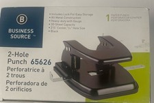 Business Source Heavy-duty Hole Punch - 2 Punch Head s - 30 Sheet Capacity -