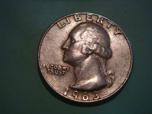 1963 D Washington Quarter in Decent Album Filling cond actual coin in pic