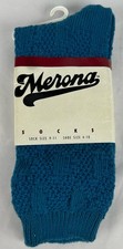 Vintage Merona Blue Tall Slouch Socks Womens Sz 9-11 Knit Sweater USA