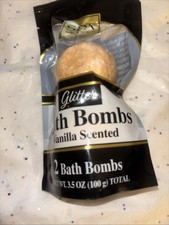 Factory Sealed 2-Pack Vanilla Glitter Bath Bombs Luxury Fizzy Spa
