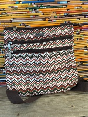 Baggallini Chevron Printed Crossbody Bag Medium Womens Chic Colorful