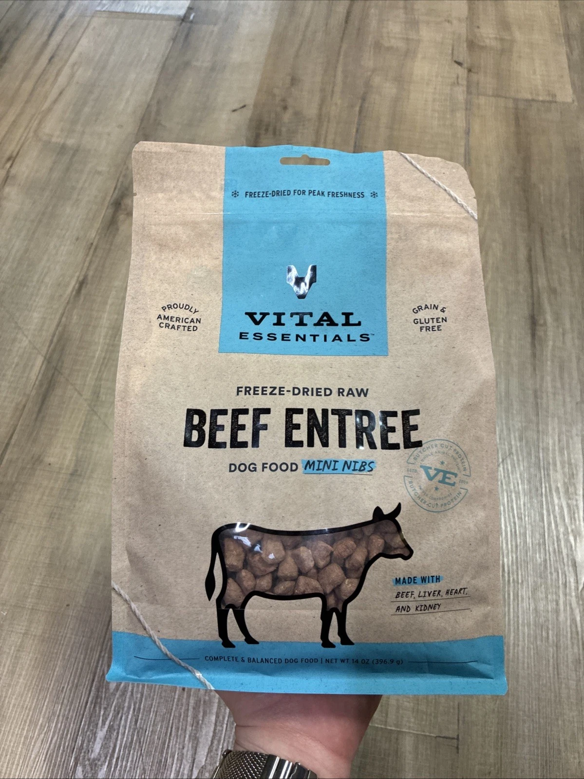 Vital Essentials Freeze-Dried Beef Entree Mini Nibs For Dogs 14oz