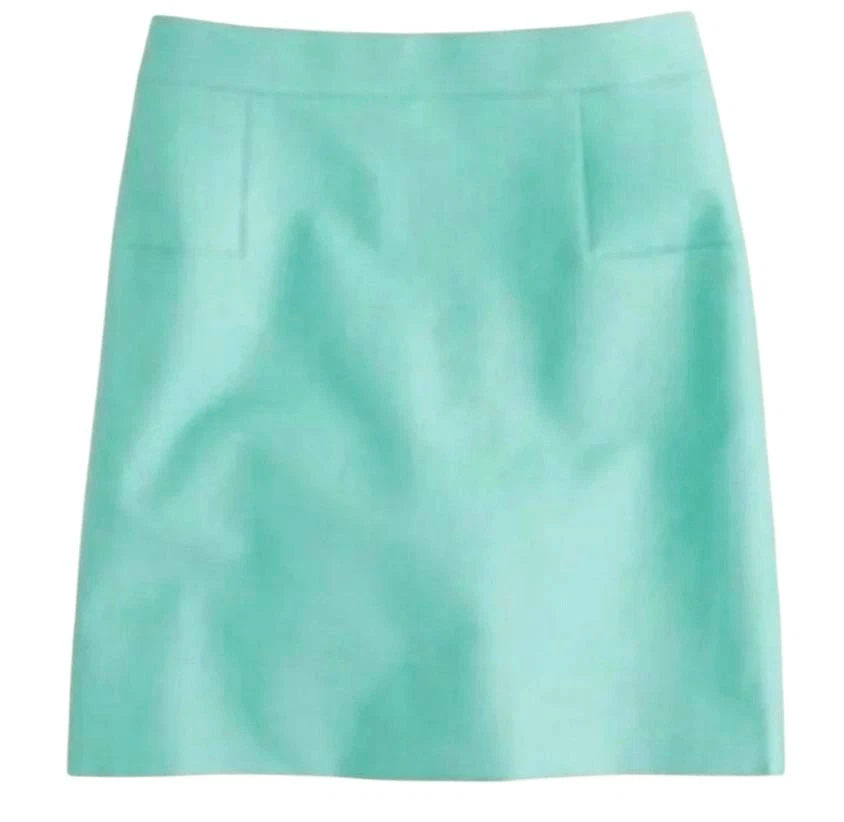 J. Crew Women's Mint Green Cotton/Spandex Lined Mini Skirt