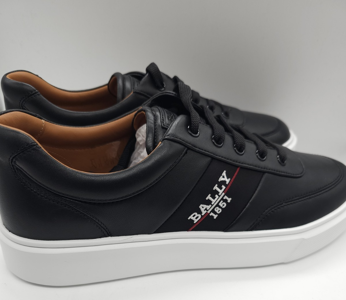 BALLY Cordy Mens Black White Leather Sneakers Size 13 NEW JL025074
