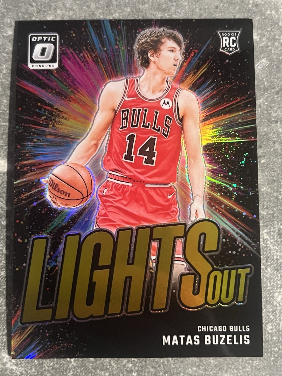 MATAS BUZELIS 2024-25 Panini Donruss Optic Lights Out GOLD PRIZM Rookie Rc 1/10