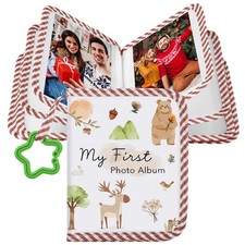 My First Family Album for Baby Holds 17 4x6 Pictures Baby Photo Album Soft Cl...