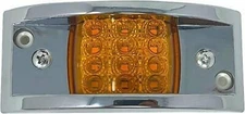 Rectangular 4-4/5inch Armored-Style Clearance Side Marker Light 12 LED Chrome