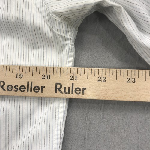 Camisa DE COLECCIÓN Prada Para Hombres 15 33 Blanco Azul Vestido a Rayas Italia Barrell Diseñador - Imagen 11 de 13