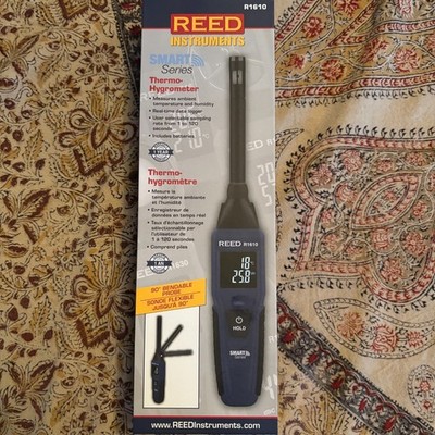 REED Instruments R1610 Smart Series Thermo-Hygrometer 90'' Bendable Probe 