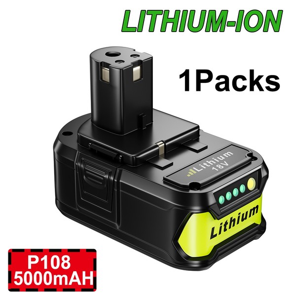 1X FüR Ryobi P108 Original Akku 5,0Ah 18V Lithium One Plus RB18L40 P108 Batterie-image