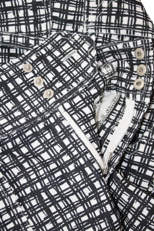 Pantalones JoFit Mujer Estampado Abstracto Recortados Pierna Recta Botón Blanco Talla 6 Foto 4 de 4