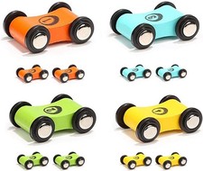 TOP BRIGHT Wooden Car Ramp Race Track Toy Toddler Car Playset Replacement Car...