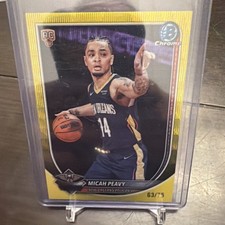 2025-26 Bowman Chrome Basketball Pelicans RC Micah Peavy Yellow Wave /75